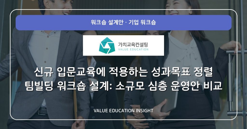 신규 입문교육에 적용하는 성과목표 정렬 팀빌딩 워크숍 설계: 소규모 심층 운영안 비교