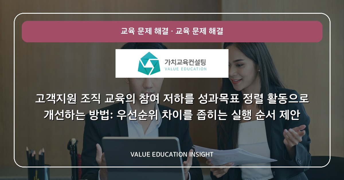 고객지원 조직 교육의 참여 저하를 성과목표 정렬 활동으로 개선하는 방법: 우선순위 차이를 좁히는 실행 순서 제안