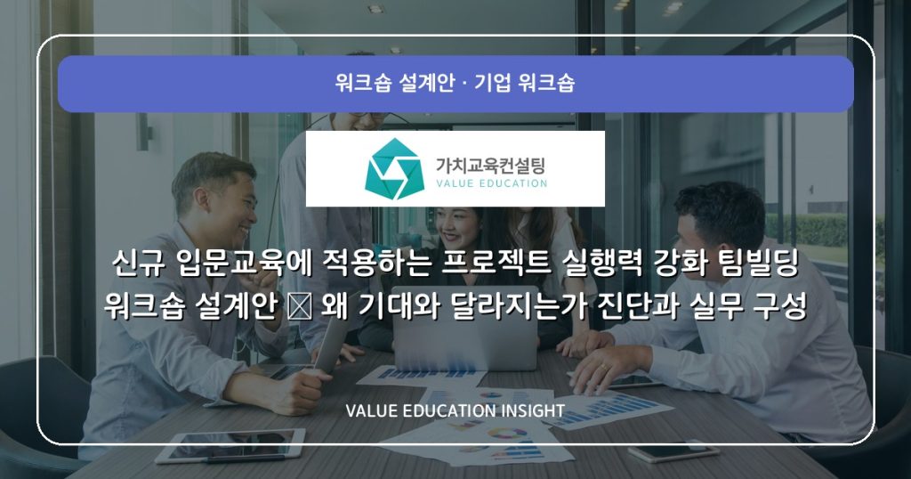 신규 입문교육에 적용하는 프로젝트 실행력 강화 팀빌딩 워크숍 설계안 — 왜 기대와 달라지는가 진단과 실무 구성
