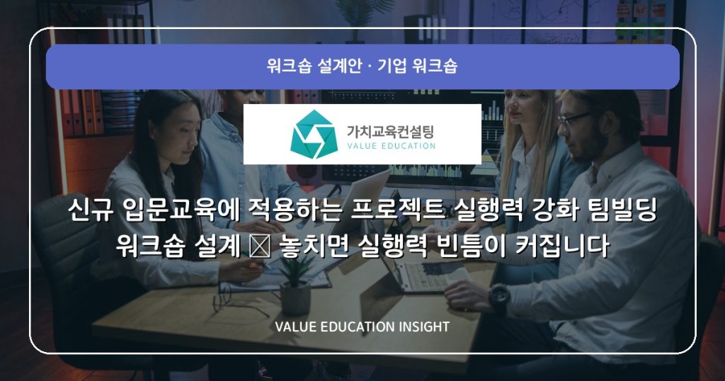 신규 입문교육에 적용하는 프로젝트 실행력 강화 팀빌딩 워크숍 설계 — 놓치면 실행력 빈틈이 커집니다