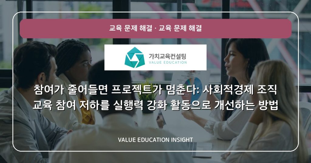 참여가 줄어들면 프로젝트가 멈춘다: 사회적경제 조직 교육 참여 저하를 실행력 강화 활동으로 개선하는 방법