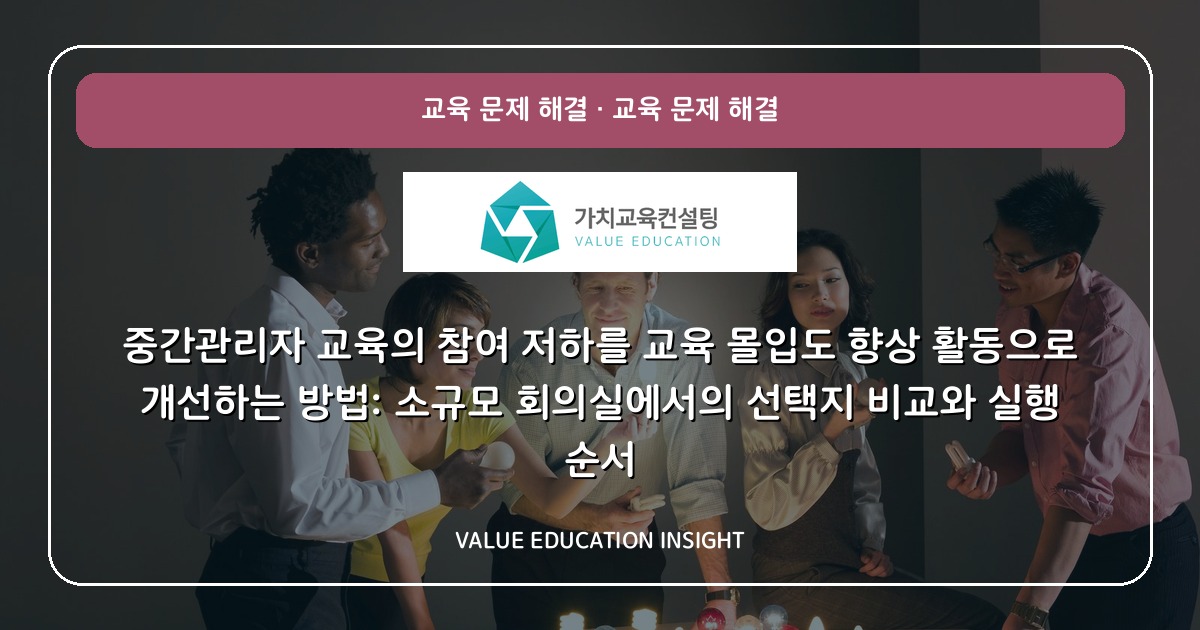 중간관리자 교육의 참여 저하를 교육 몰입도 향상 활동으로 개선하는 방법: 소규모 회의실에서의 선택지 비교와 실행 순서