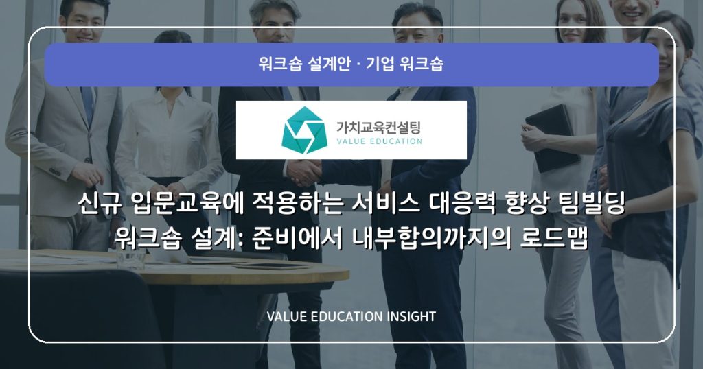 신규 입문교육에 적용하는 서비스 대응력 향상 팀빌딩 워크숍 설계: 준비에서 내부합의까지의 로드맵