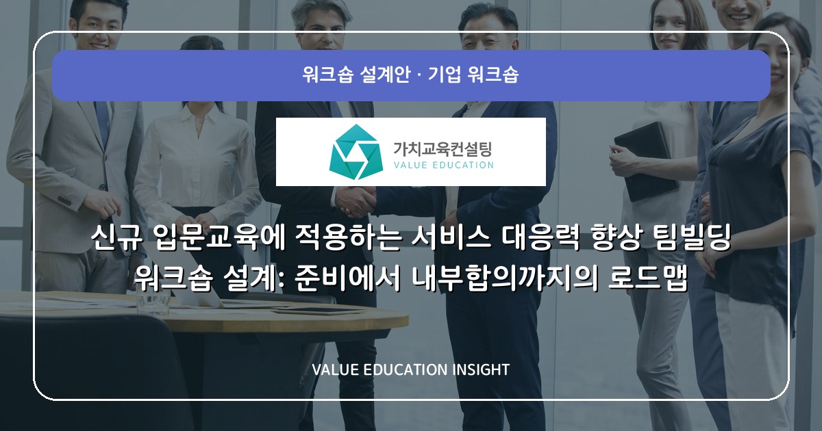 신규 입문교육에 적용하는 서비스 대응력 향상 팀빌딩 워크숍 설계: 준비에서 내부합의까지의 로드맵