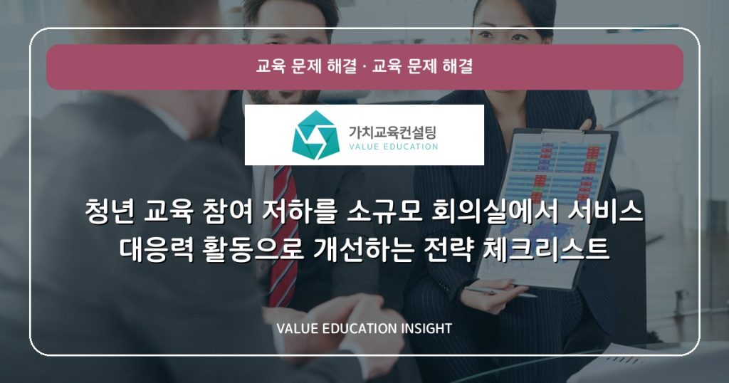 청년 교육 참여 저하를 소규모 회의실에서 서비스 대응력 활동으로 개선하는 전략 체크리스트