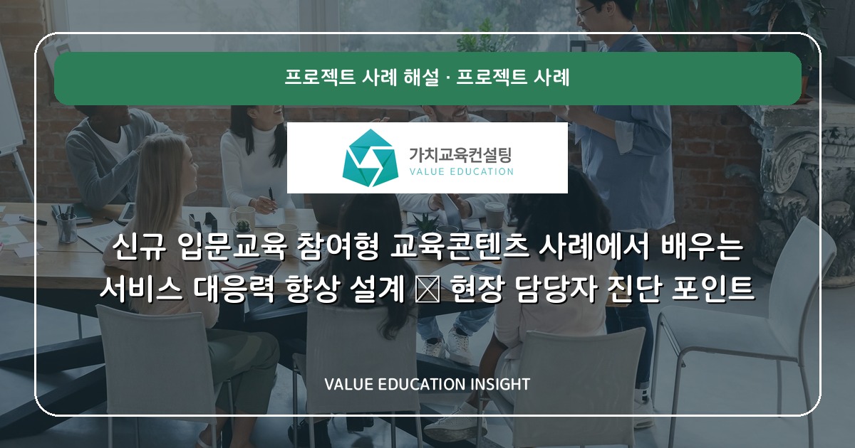 신규 입문교육 참여형 교육콘텐츠 사례에서 배우는 서비스 대응력 향상 설계 — 현장 담당자 진단 포인트