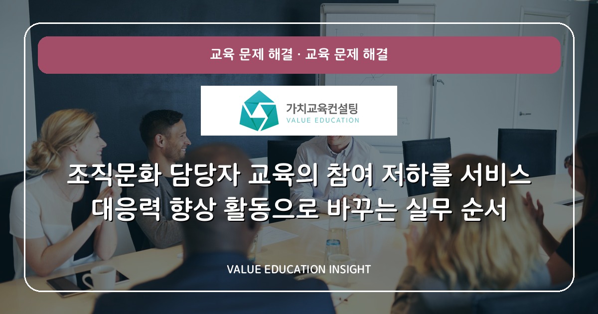 조직문화 담당자 교육의 참여 저하를 서비스 대응력 향상 활동으로 바꾸는 실무 순서