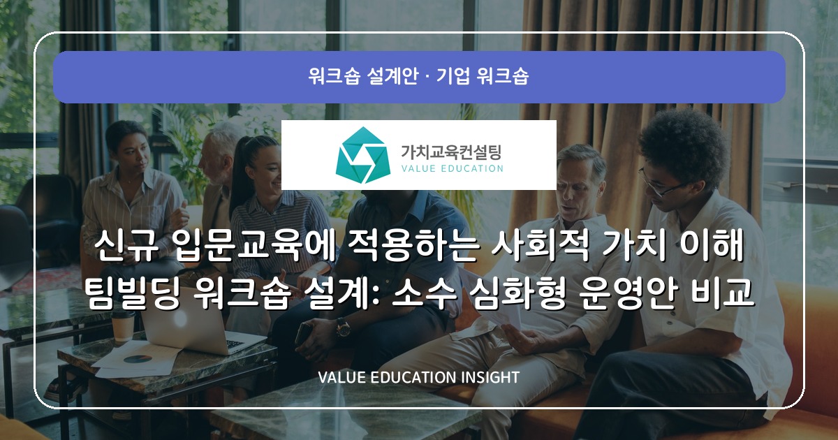 신규 입문교육에 적용하는 사회적 가치 이해 팀빌딩 워크숍 설계: 소수 심화형 운영안 비교