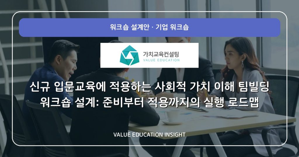 신규 입문교육에 적용하는 사회적 가치 이해 팀빌딩 워크숍 설계: 준비부터 적용까지의 실행 로드맵