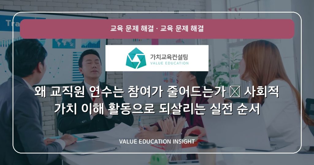 왜 교직원 연수는 참여가 줄어드는가 — 사회적 가치 이해 활동으로 되살리는 실전 순서