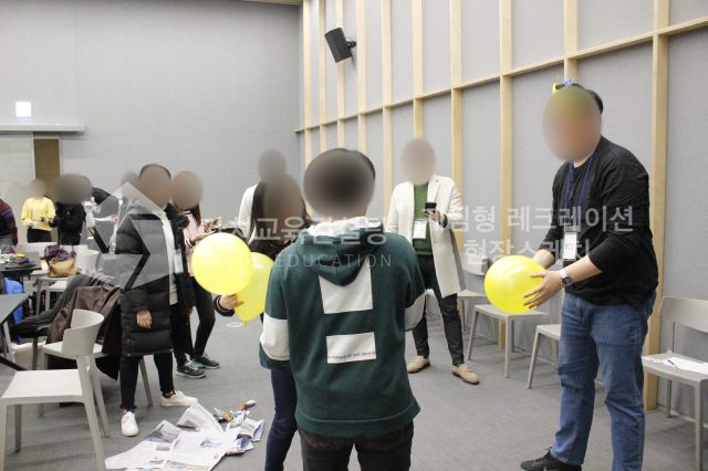 부서 간 협업과제에 적용하는 직무 이해 향상 팀빌딩 워크숍 설계 가치교육컨설팅 현장 사진