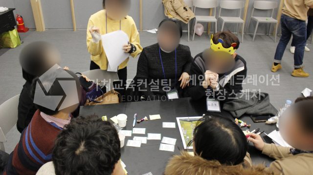 부서 간 협업과제에 적용하는 조직 소통 개선 팀빌딩 워크숍 설계 가치교육컨설팅 현장 사진
