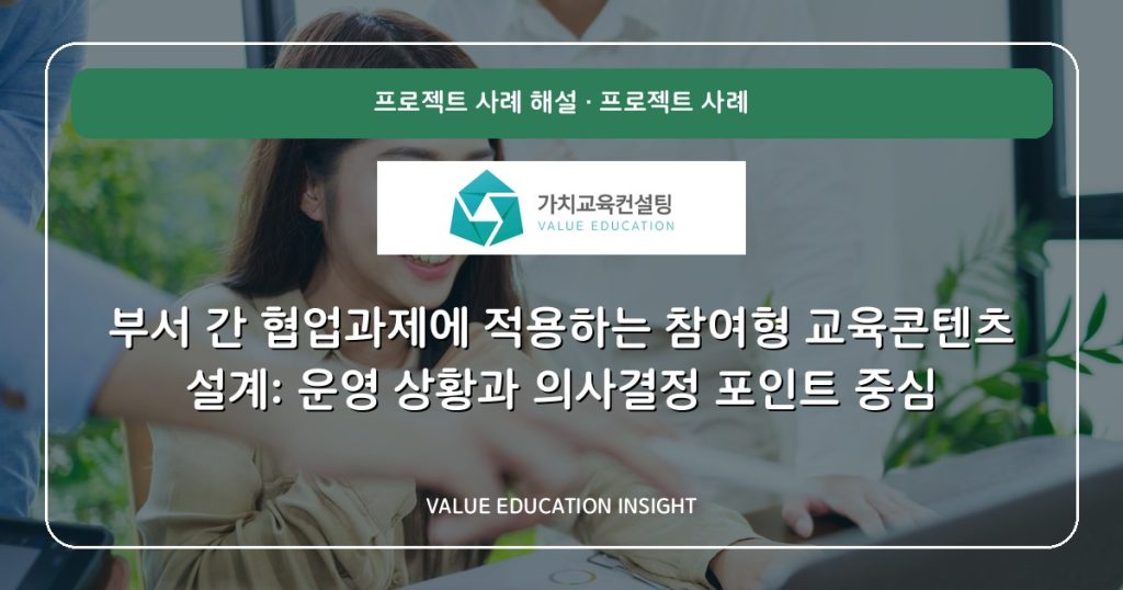 부서 간 협업과제에 적용하는 참여형 교육콘텐츠 설계: 운영 상황과 의사결정 포인트 중심