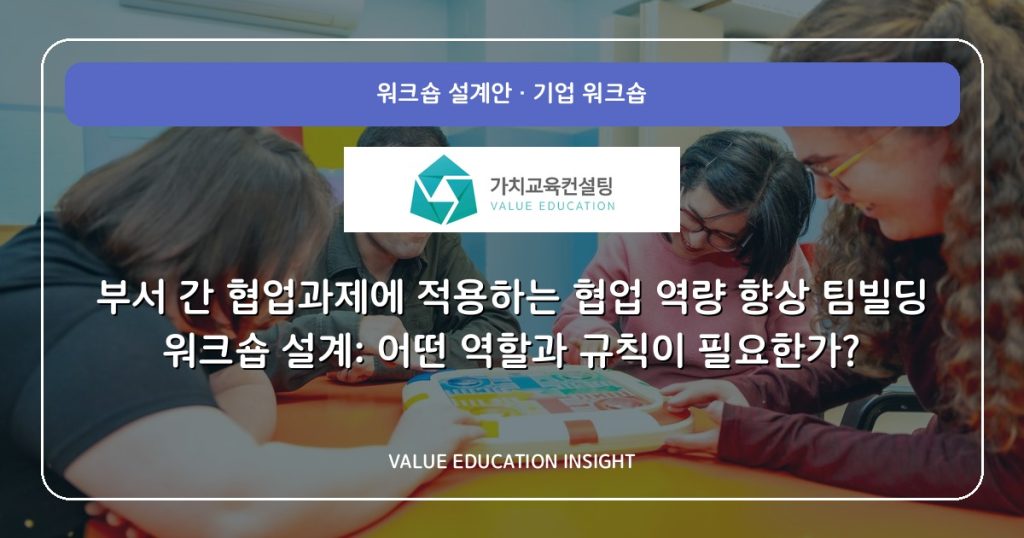 부서 간 협업과제에 적용하는 협업 역량 향상 팀빌딩 워크숍 설계: 어떤 역할과 규칙이 필요한가?