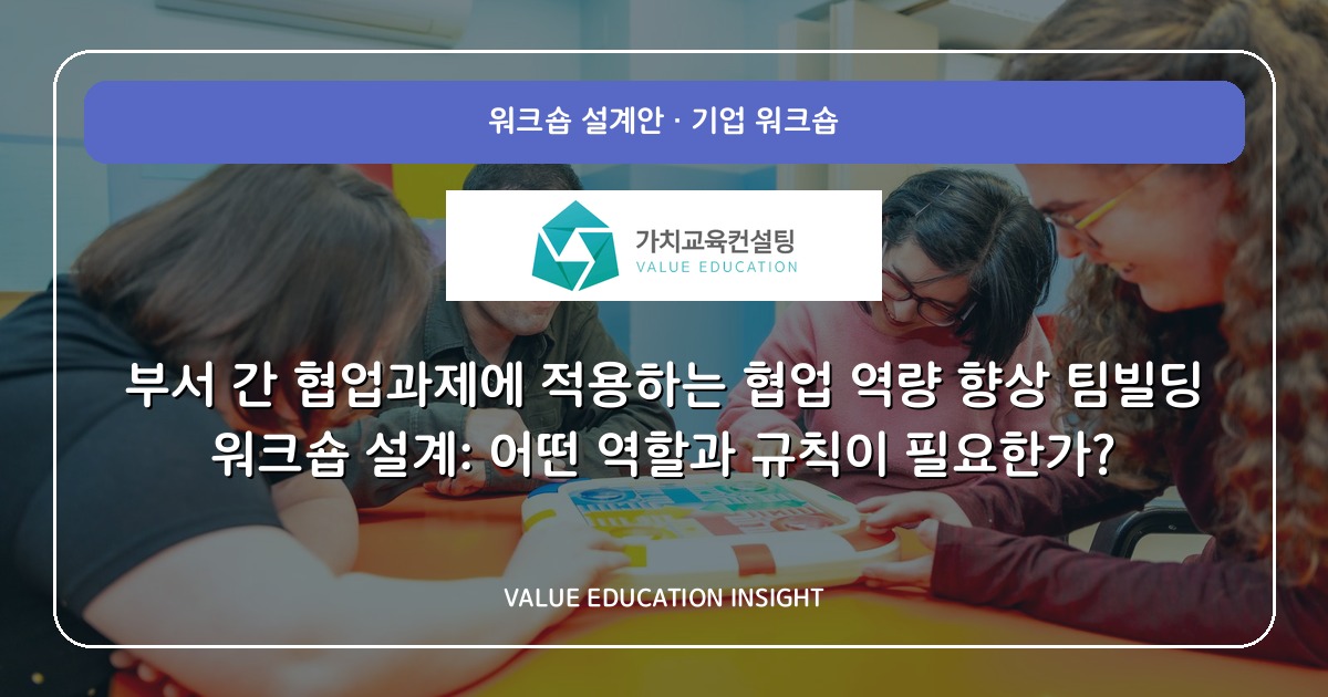 부서 간 협업과제에 적용하는 협업 역량 향상 팀빌딩 워크숍 설계: 어떤 역할과 규칙이 필요한가?