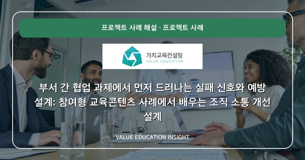 부서 간 협업 과제에서 먼저 드러나는 실패 신호와 예방 설계: 참여형 교육콘텐츠 사례에서 배우는 조직 소통 개선 설계
