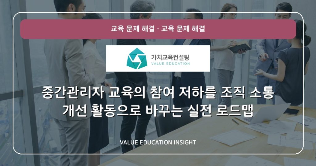 중간관리자 교육의 참여 저하를 조직 소통 개선 활동으로 바꾸는 실전 로드맵