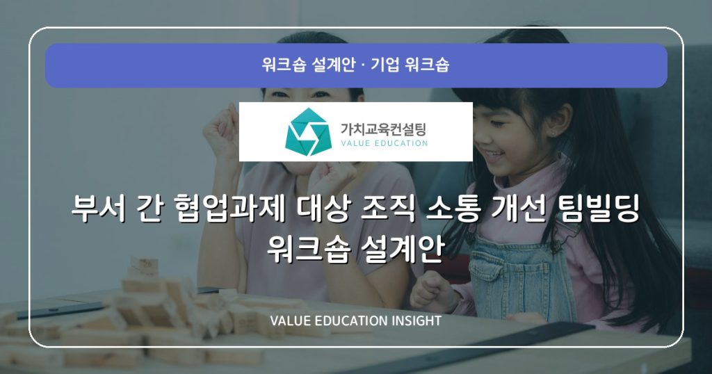 부서 간 협업과제 대상 조직 소통 개선 팀빌딩 워크숍 설계안