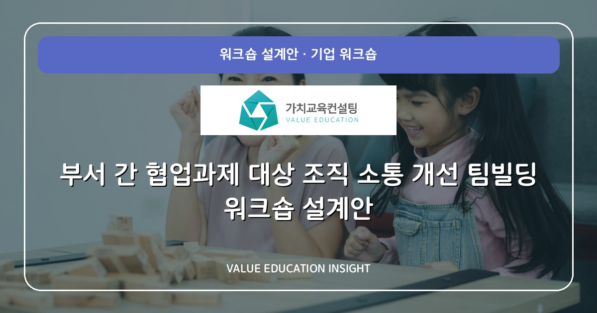 부서 간 협업과제 대상 조직 소통 개선 팀빌딩 워크숍 설계안