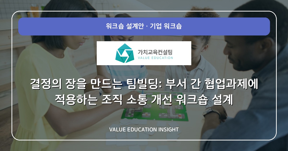 결정의 장을 만드는 팀빌딩: 부서 간 협업과제에 적용하는 조직 소통 개선 워크숍 설계