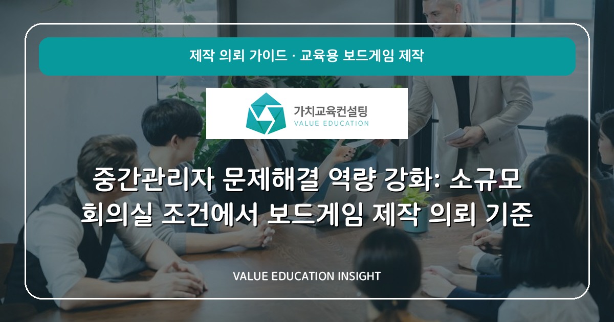 중간관리자 문제해결 역량 강화: 소규모 회의실 조건에서 보드게임 제작 의뢰 기준
