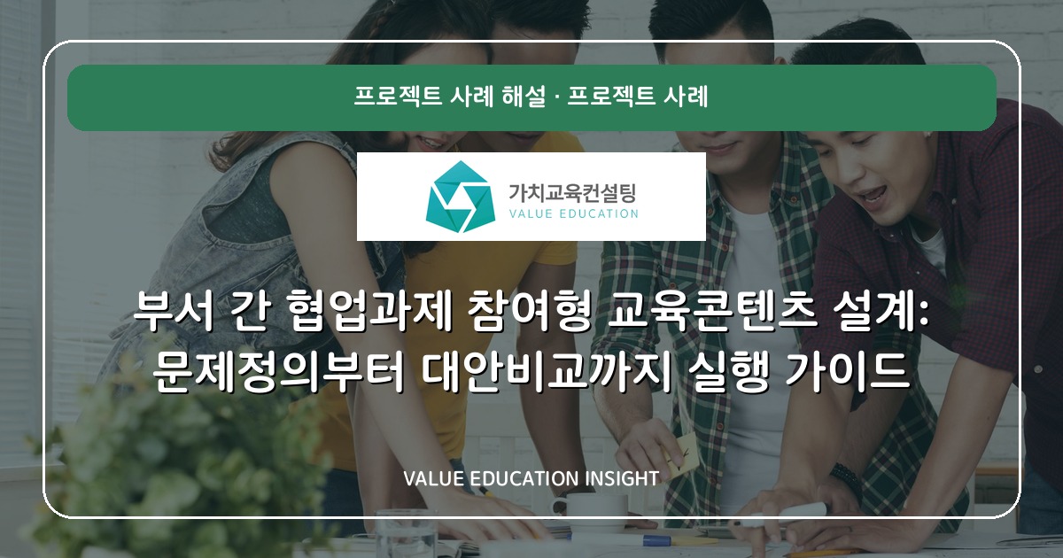 부서 간 협업과제 참여형 교육콘텐츠 설계: 문제정의부터 대안비교까지 실행 가이드