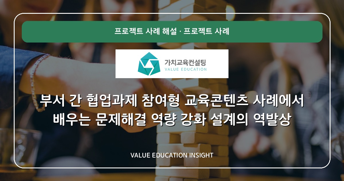 부서 간 협업과제 참여형 교육콘텐츠 사례에서 배우는 문제해결 역량 강화 설계의 역발상