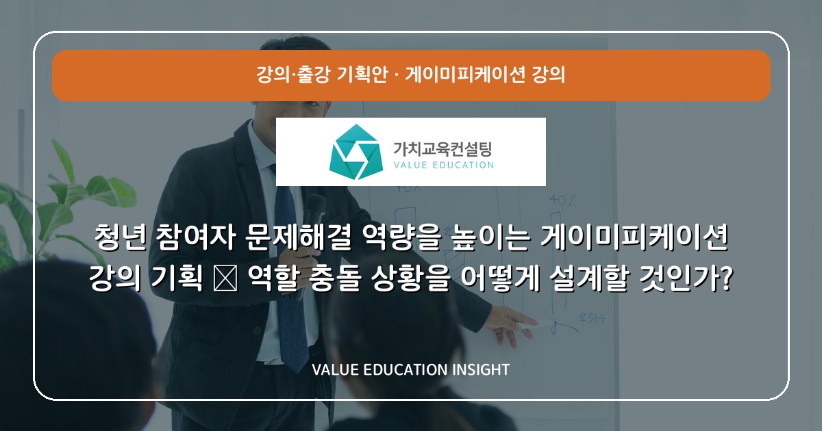 청년 참여자 문제해결 역량을 높이는 게이미피케이션 강의 기획 — 역할 충돌 상황을 어떻게 설계할 것인가?