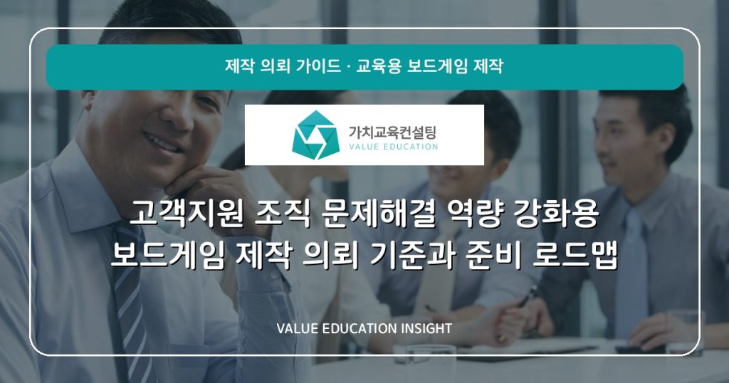 고객지원 조직 문제해결 역량 강화용 보드게임 제작 의뢰 기준과 준비 로드맵