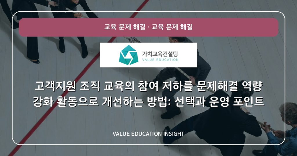 고객지원 조직 교육의 참여 저하를 문제해결 역량 강화 활동으로 개선하는 방법: 선택과 운영 포인트