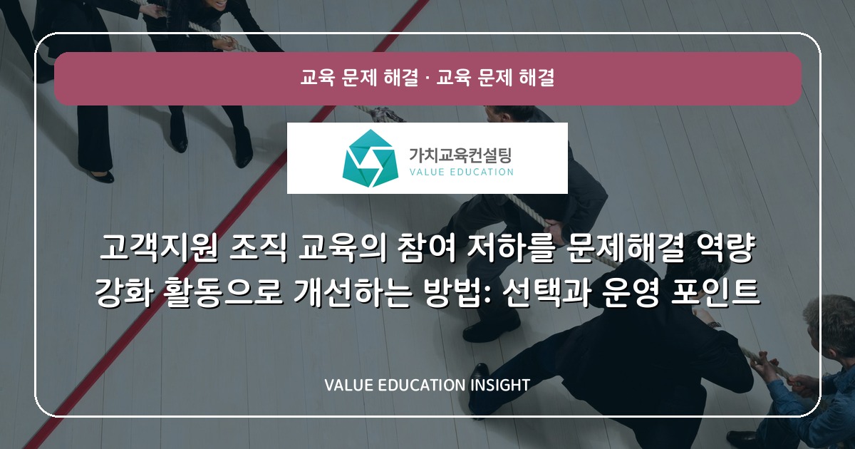 고객지원 조직 교육의 참여 저하를 문제해결 역량 강화 활동으로 개선하는 방법: 선택과 운영 포인트