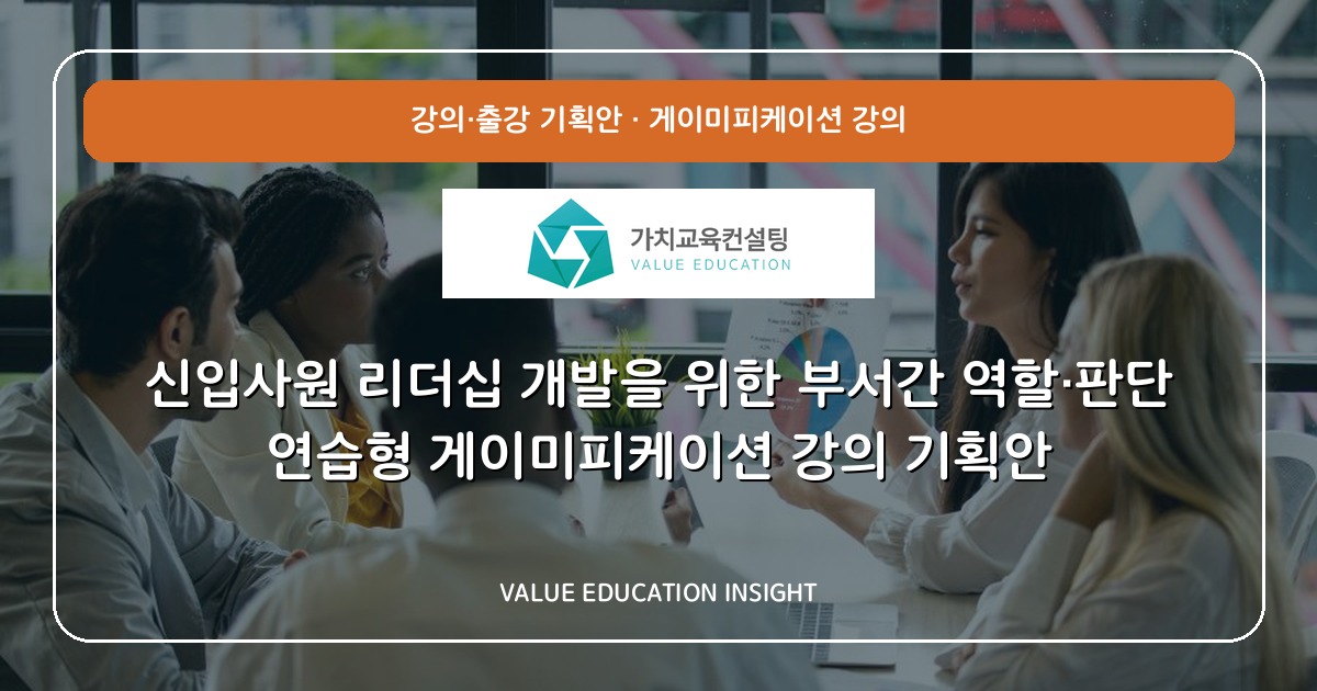 신입사원 리더십 개발을 위한 부서간 역할·판단 연습형 게이미피케이션 강의 기획안