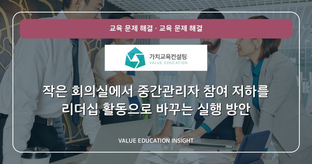 작은 회의실에서 중간관리자 참여 저하를 리더십 활동으로 바꾸는 실행 방안