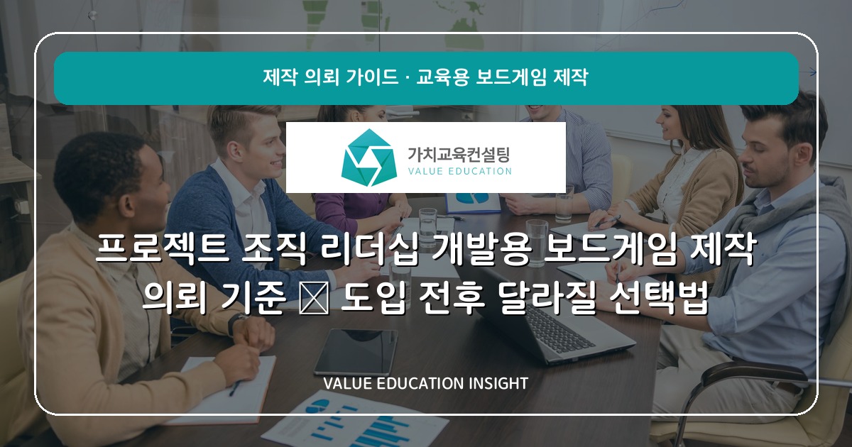 프로젝트 조직 리더십 개발용 보드게임 제작 의뢰 기준 — 도입 전후 달라질 선택법
