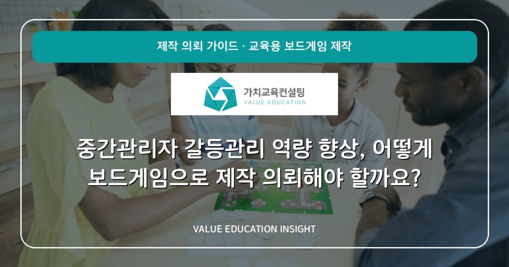 중간관리자 갈등관리 역량 향상, 어떻게 보드게임으로 제작 의뢰해야 할까요?