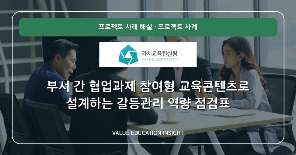 부서 간 협업과제 참여형 교육콘텐츠로 설계하는 갈등관리 역량 점검표