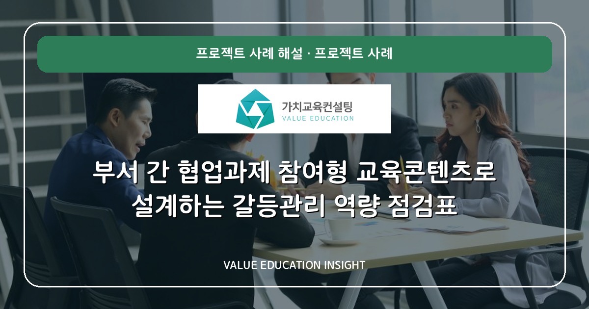 부서 간 협업과제 참여형 교육콘텐츠로 설계하는 갈등관리 역량 점검표