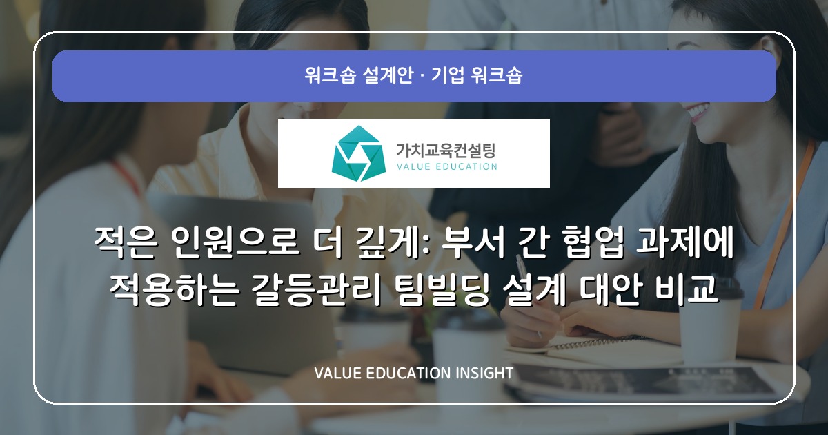 적은 인원으로 더 깊게: 부서 간 협업 과제에 적용하는 갈등관리 팀빌딩 설계 대안 비교