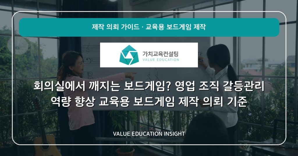 회의실에서 깨지는 보드게임? 영업 조직 갈등관리 역량 향상 교육용 보드게임 제작 의뢰 기준