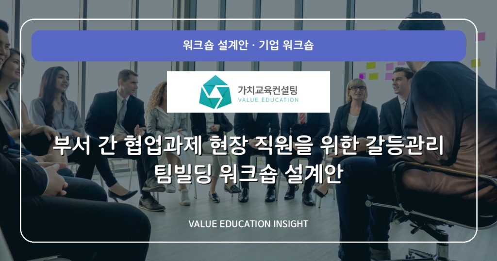 부서 간 협업과제 현장 직원을 위한 갈등관리 팀빌딩 워크숍 설계안