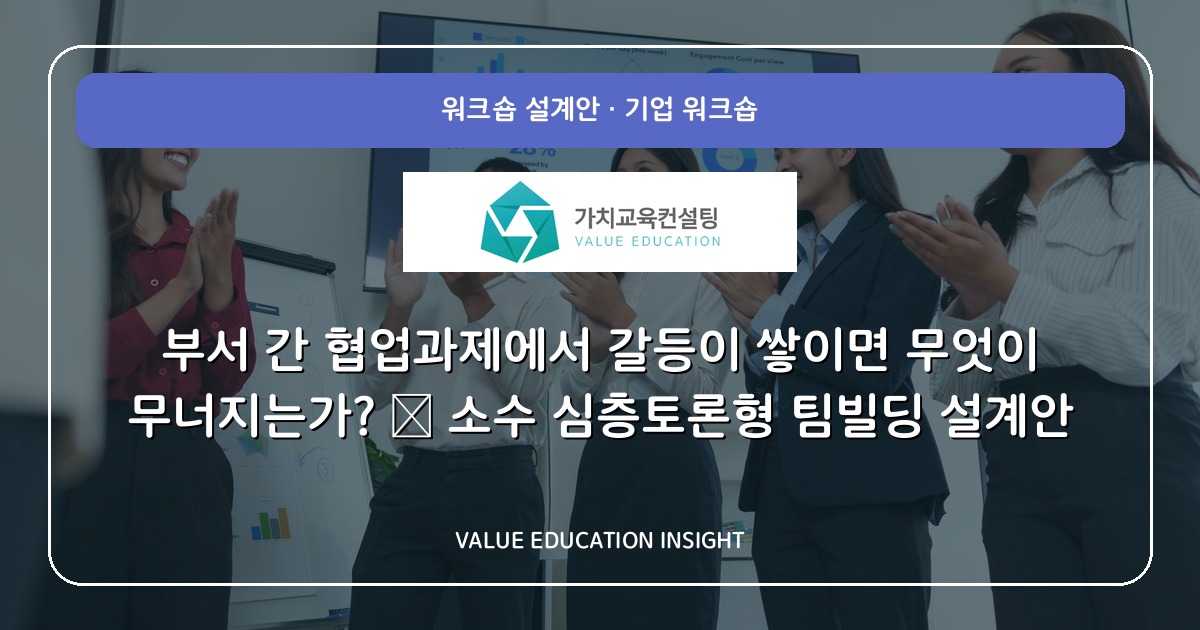 부서 간 협업과제에서 갈등이 쌓이면 무엇이 무너지는가? — 소수 심층토론형 팀빌딩 설계안