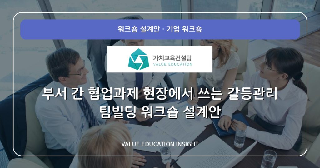 부서 간 협업과제 현장에서 쓰는 갈등관리 팀빌딩 워크숍 설계안