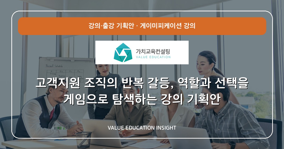 고객지원 조직의 반복 갈등, 역할과 선택을 게임으로 탐색하는 강의 기획안