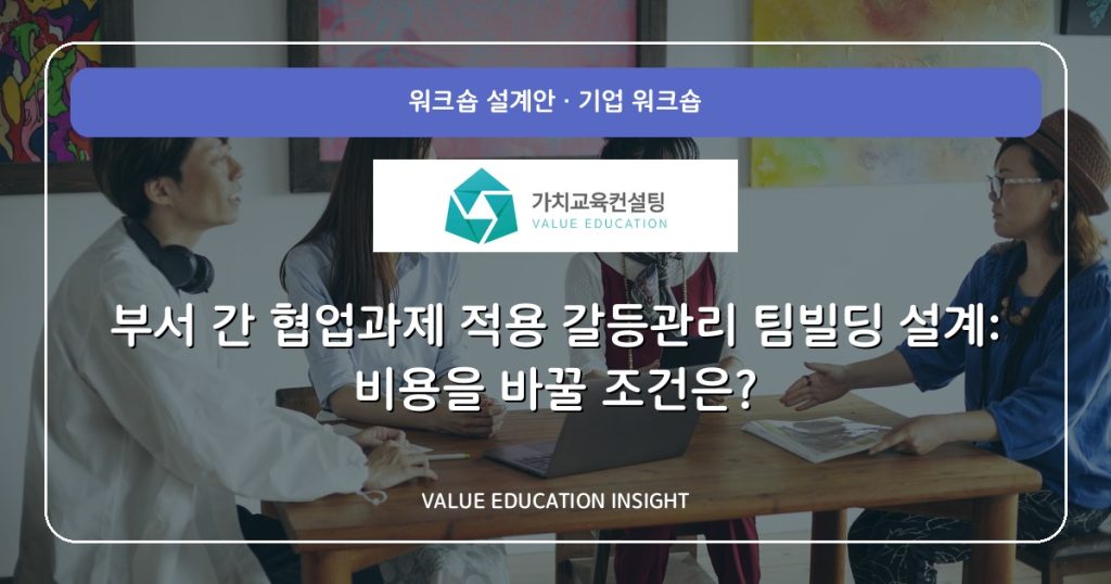 부서 간 협업과제 적용 갈등관리 팀빌딩 설계: 비용을 바꿀 조건은?