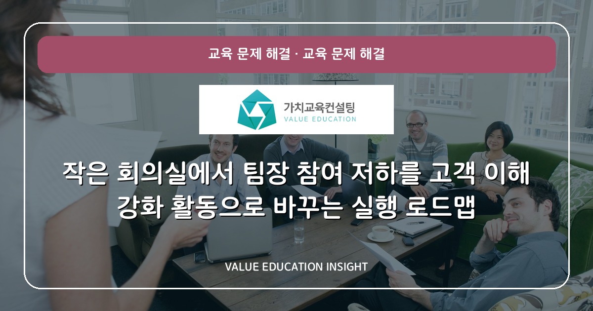 작은 회의실에서 팀장 참여 저하를 고객 이해 강화 활동으로 바꾸는 실행 로드맵