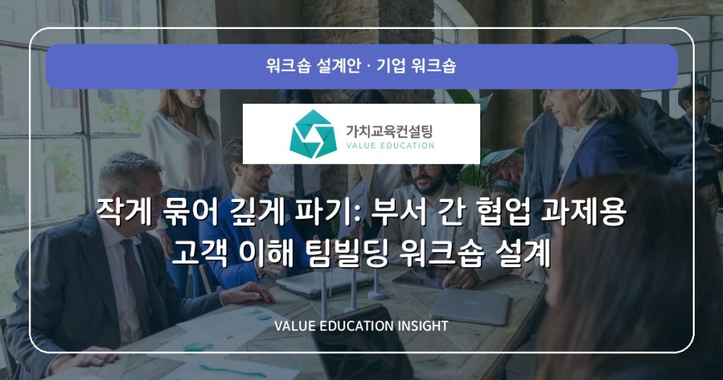작게 묶어 깊게 파기: 부서 간 협업 과제용 고객 이해 팀빌딩 워크숍 설계