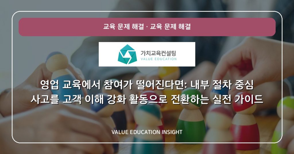 영업 교육에서 참여가 떨어진다면: 내부 절차 중심 사고를 고객 이해 강화 활동으로 전환하는 실전 가이드