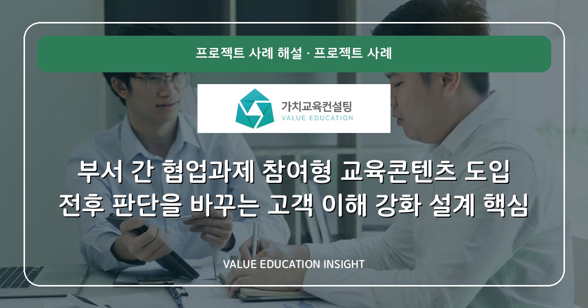 부서 간 협업과제 참여형 교육콘텐츠 도입 전후 판단을 바꾸는 고객 이해 강화 설계 핵심