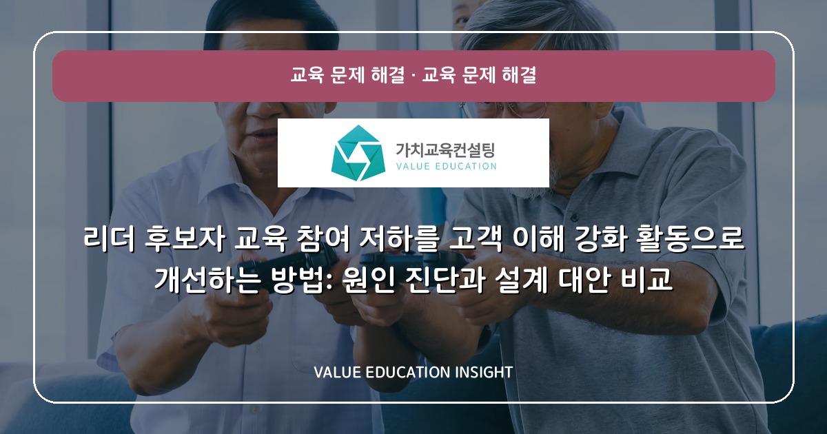 리더 후보자 교육 참여 저하를 고객 이해 강화 활동으로 개선하는 방법: 원인 진단과 설계 대안 비교