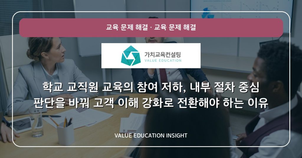 학교 교직원 교육의 참여 저하, 내부 절차 중심 판단을 바꿔 고객 이해 강화로 전환해야 하는 이유